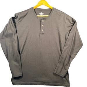 Real Essentials Men's Long Sleeve Pullover Size L Three Buttons